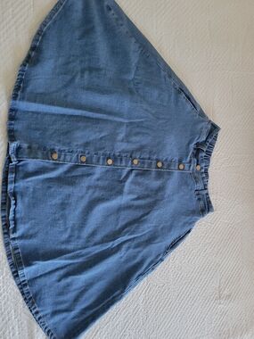 Belle Pogue Button-Front Blue Denim Skirt
